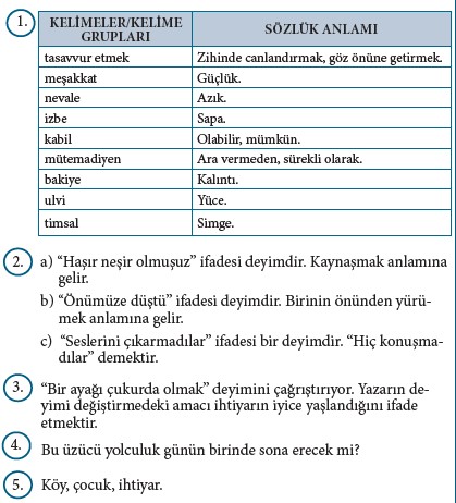 9. Sınıf Türk Dili ve Edebiyatı Beceri Temelli Etkinlik Kitabı Cevapları Sayfa 24 Numara Cevabı